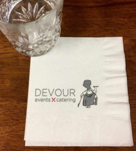 Logo for "Devour Events Catering," close up