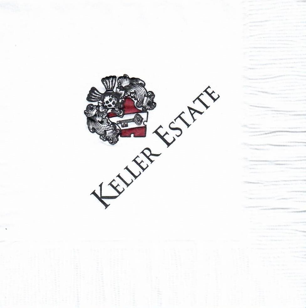 Keller Estate 2 color custom napkin for winery tasting room