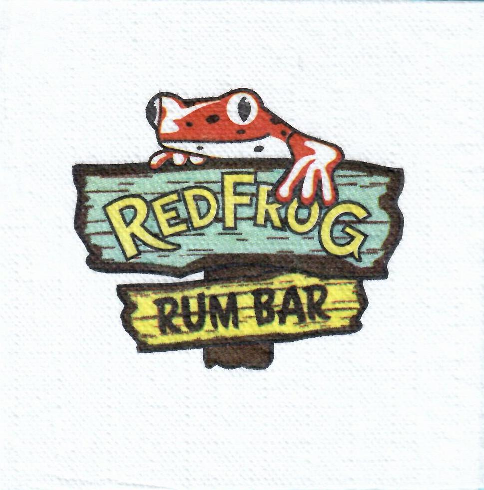Red Frog Rum Bar: four color process semi-crepe beverage napkin