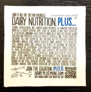 "Dairy Nutrition Plus" 2-color ScanNap custom napkin