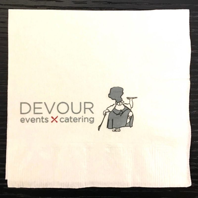 Devour Events Catering 3-color custom cocktail napkin