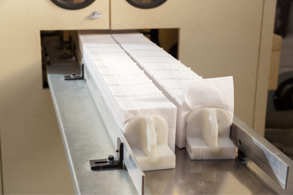 Paper napkins in printing press